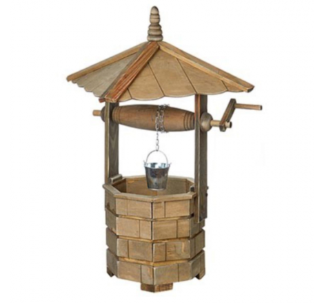 WOODEN WISHING WELL PLANTER