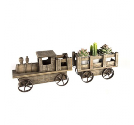 WOODEN TRAIN CARRIAGE PLANTER