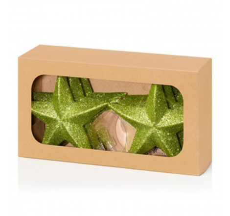 100MM GREEN STARS - PACK OF 6